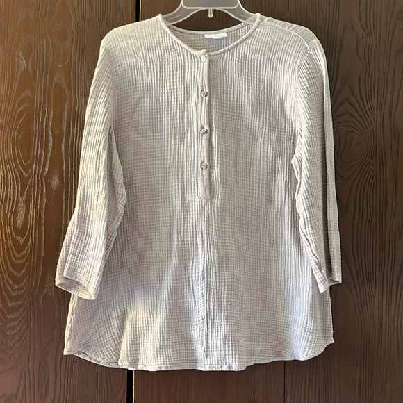 Pure Jill 3/4 sleeved gray top. Size Large. - Picture 1 of 7